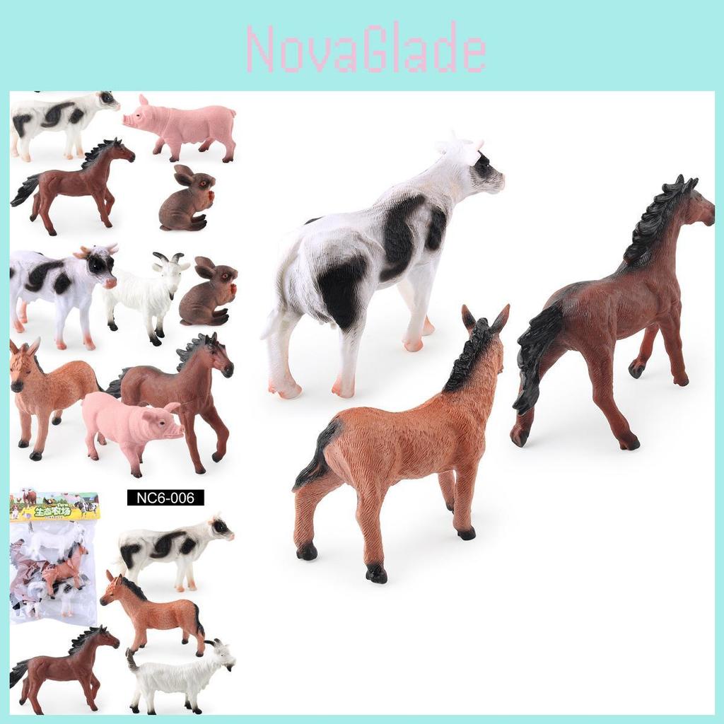 Realistic Plush Farm Animal Set For Kids Featuring Washable Static Model Toys