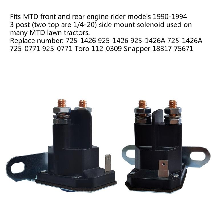Anlasser-Magnetventil 725-1426 12V Kompatibel für mit MTD Cub 925-1426A 725-1426A 925-