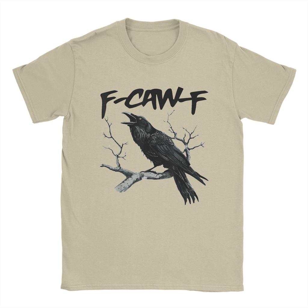 F Caw F Black Bird T-Shirt Beach  Cotton T Shirts For Men's Harajuku Print Tshirt Short Sleeve Classic Top Tees