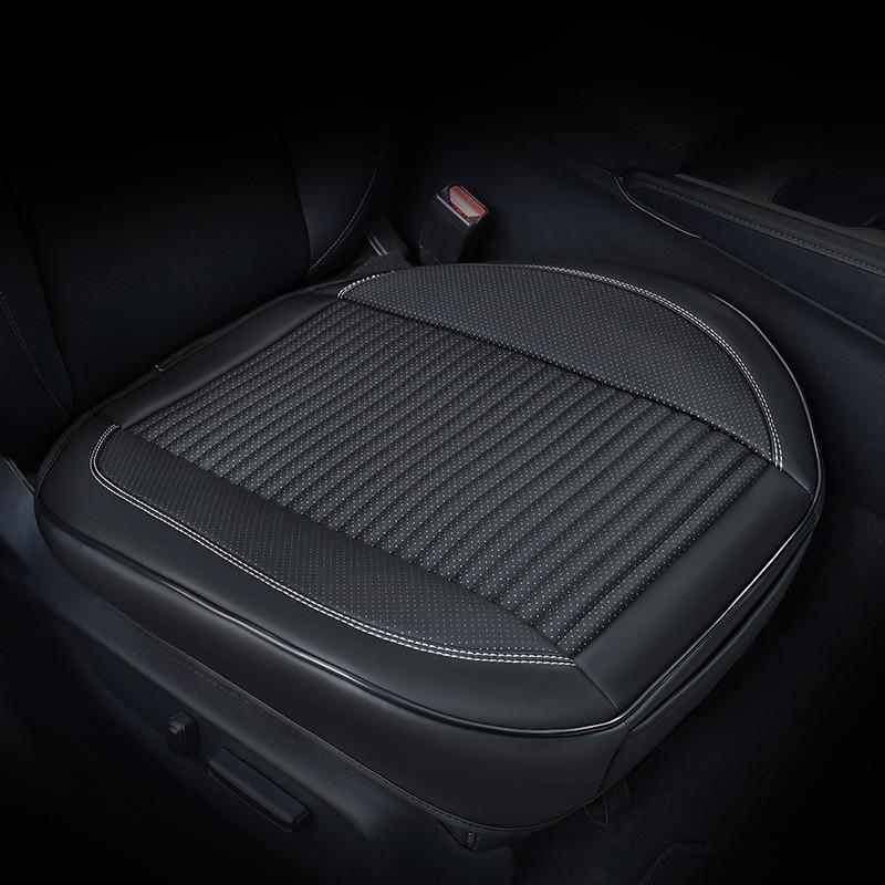 Universal Full Leather Car Seat Cushion Set - Four Seasons Breathable, Three-Piece, Cool and Durable
