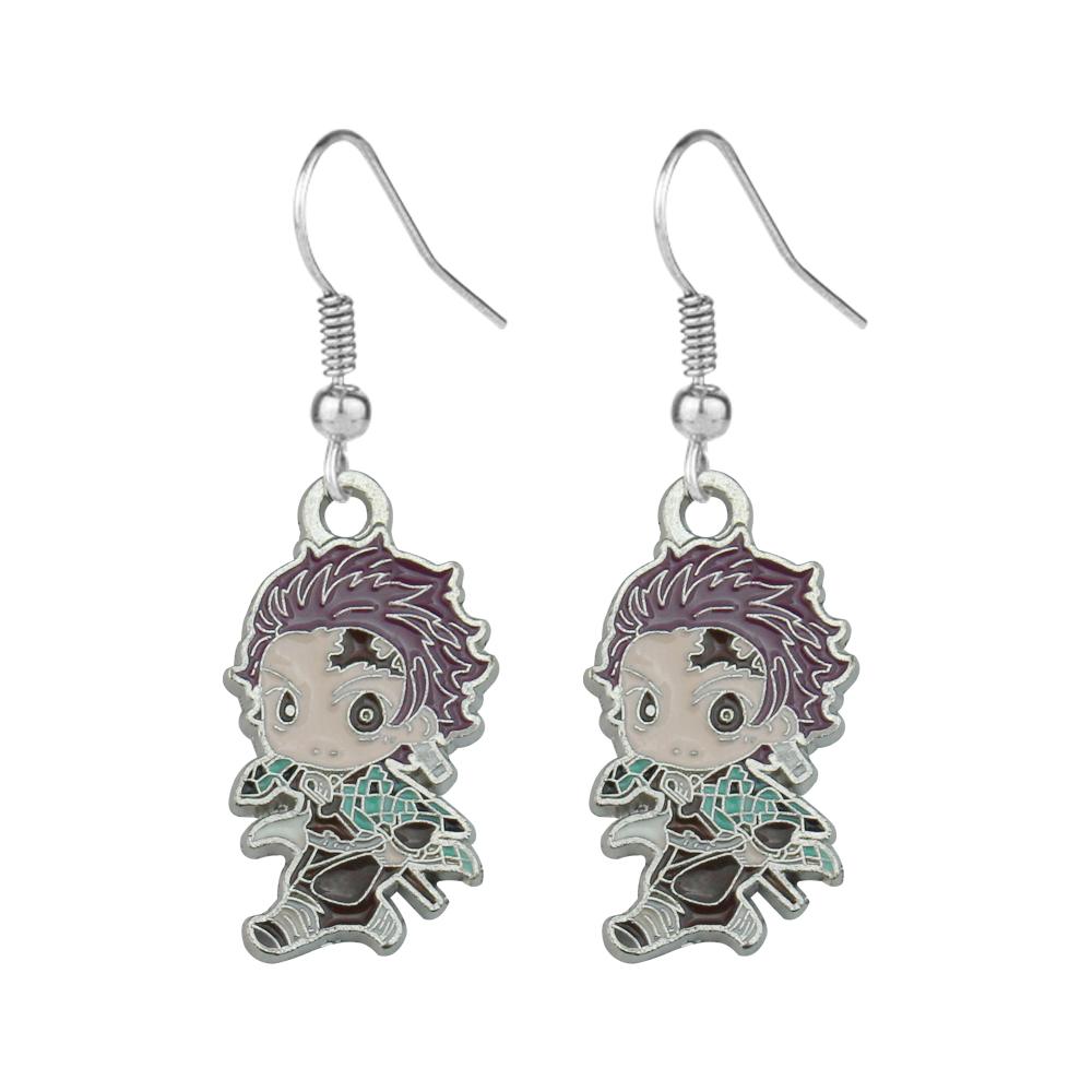 Náušnice Demon Slayer Cosplay Prop Kimetsu No Yaiba Tanjirou Kamado 1 Pár Postavy Trendy Šperky