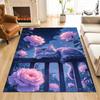 1pz Recinzione di rose al chiaro di luna gatto rilassato Tappeto per Soggiorno Camera da letto Divano Decorazioni per la casa Rus Tappetino Antiscivolo Regalo di Lusso