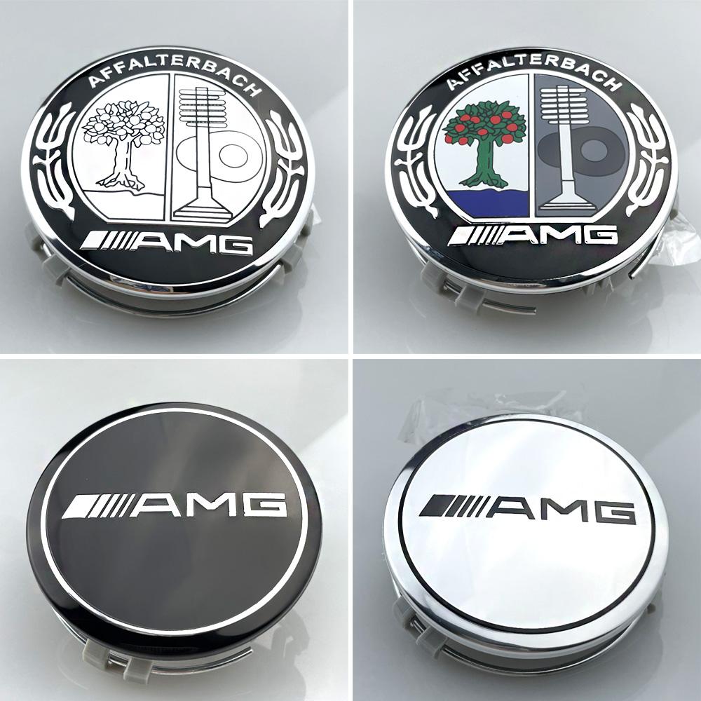 ABS Car Wheel Center Hub Caps 4PCS 75MM For Mercedes Benz AMG W203 W206 W220 W205 W211 W212 GLA GLC A Emblem Tire Rim Covers