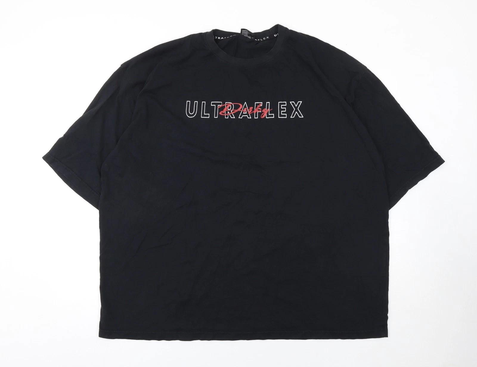 Ultraflex Men’s Black 3XL Graphic Print Cotton T-Shirt M