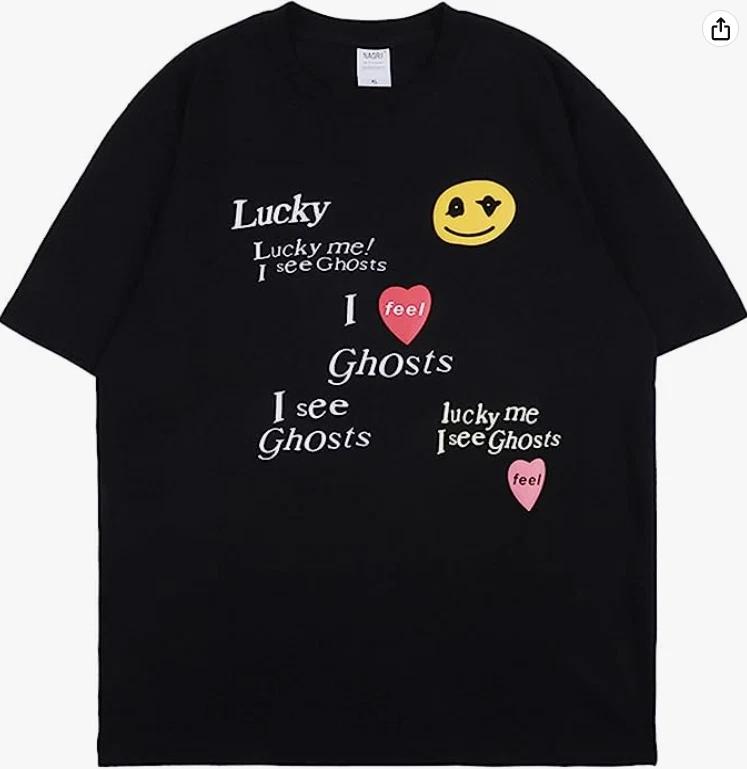 Lucky Me I See Ghosts Camp Flog Gnaw Nov 11 Kid Cudi and Kanye West T shirt sz L