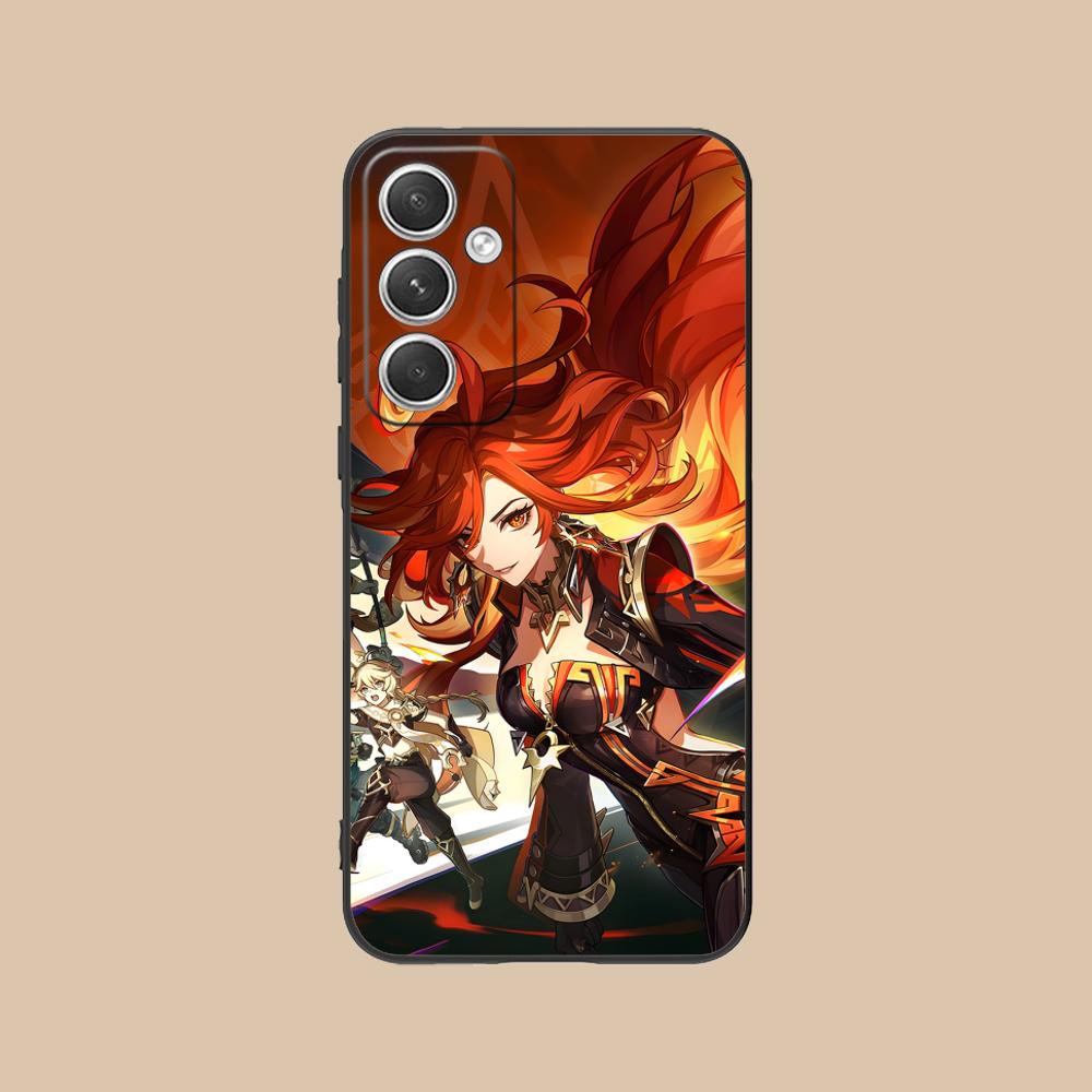 Game GI Mavuika Matte TPU Mobile Phone Case for Samsung Galaxy S26 S25 S24 S23 S22 S21 S20 Note20 Plus FE Ultra Colorful Cover