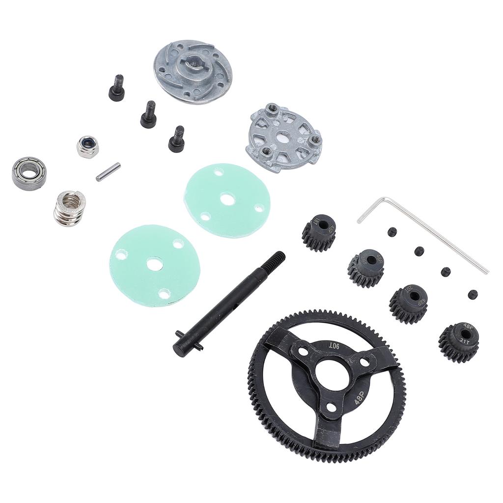 RC Car Gear Set Professional Spur Gear Upgrade Set 90T Large Gear with 18T 19T 20T 21T Motor Pinion