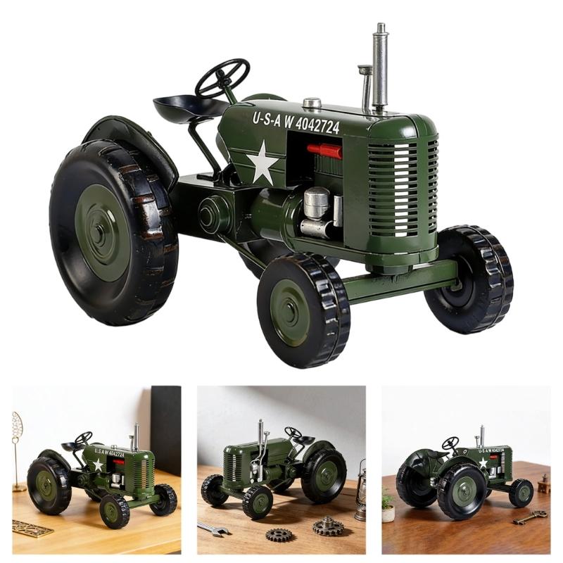 Metal Antique Vintages Car Model Handcrafted Collections Collectible Vehicle for Bar Home Decors Farm Tractor Models