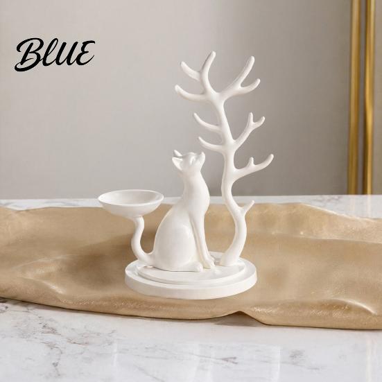 Small Countertop Organizer Cute Cat Tree Branch Jewelry Organizer 3D Printed Earring Bracelet Hair Necklace Display Rack Tie Storage Holder,