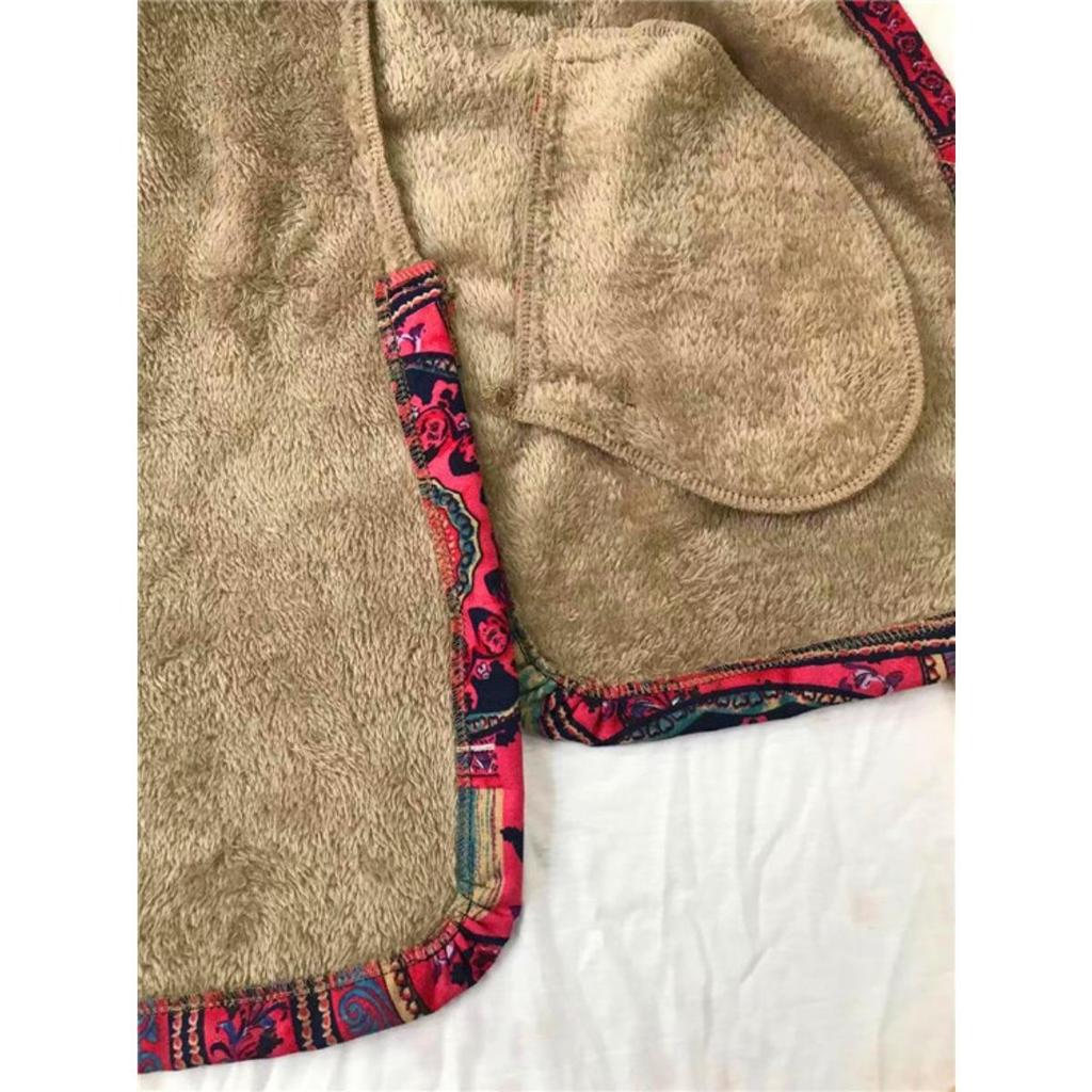 Winter New Women's Cotton Linen Printed Hoodie Warm Fleece Coat In Stock