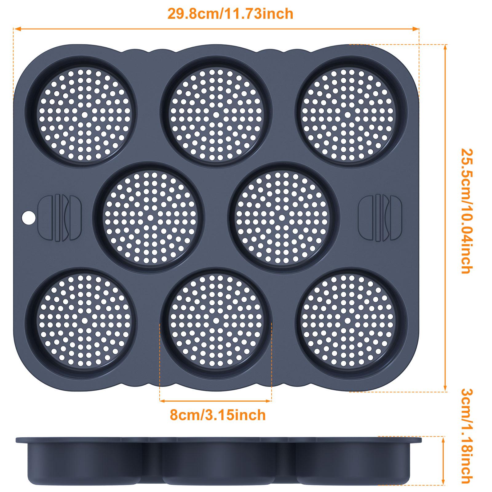 

Non Stick Hamburger Bun Molds Silicone Hamburger Bun Pan Hamburger Bread Pan Easy to Release Baking Pan 8/12 Cavity Reusable