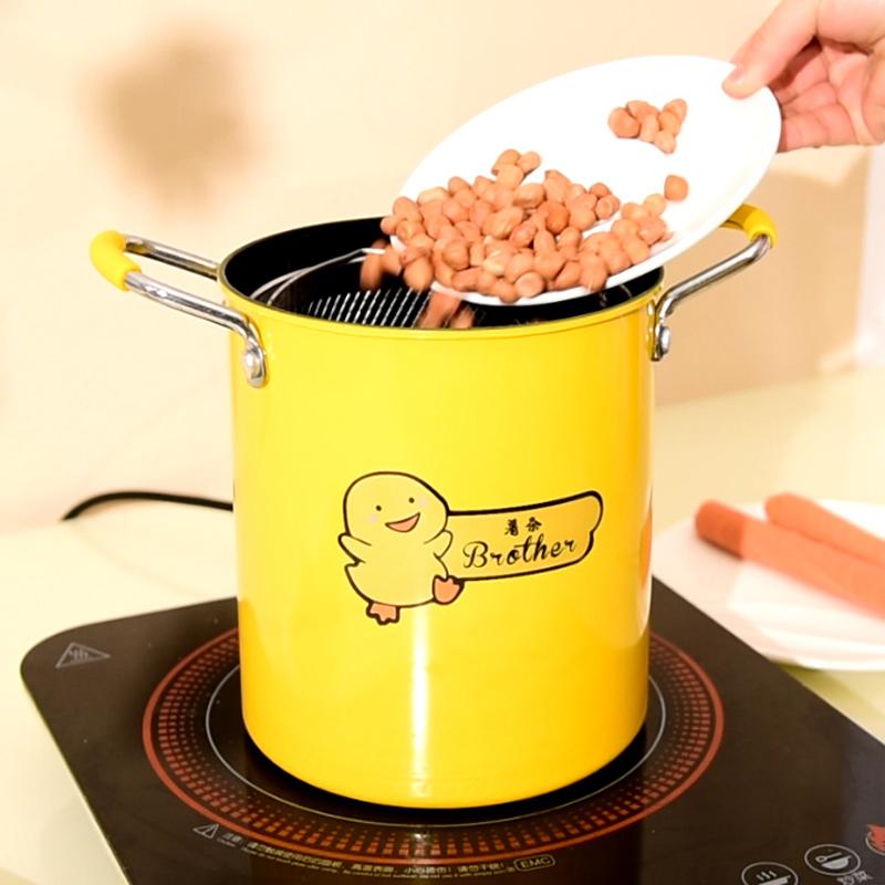 Topf Bratpfanne Mit Gestell Deckel Öl Hohe Qualität Filter Gusseisen Topf Küchenbereich Zubehör Bratpfanne Friteuse Frittiertes Hähnchen Pommes Frites Fritteuse