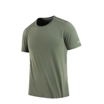 Men's Casual Round Neck Short Sleeved T-shirt Ice Silk Quick Drying Sports Men's Top