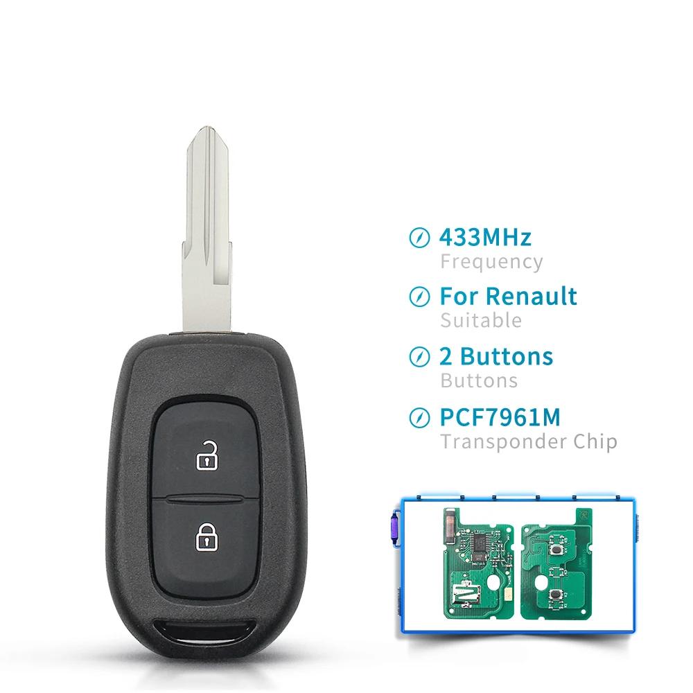 KEYYOU Remote Car Key 433mhz PCF7961M 4A Chip 2/3 Buttons For Renault Sandero Dacia Logan Lodgy Dokker Duster Trafic Clio Master