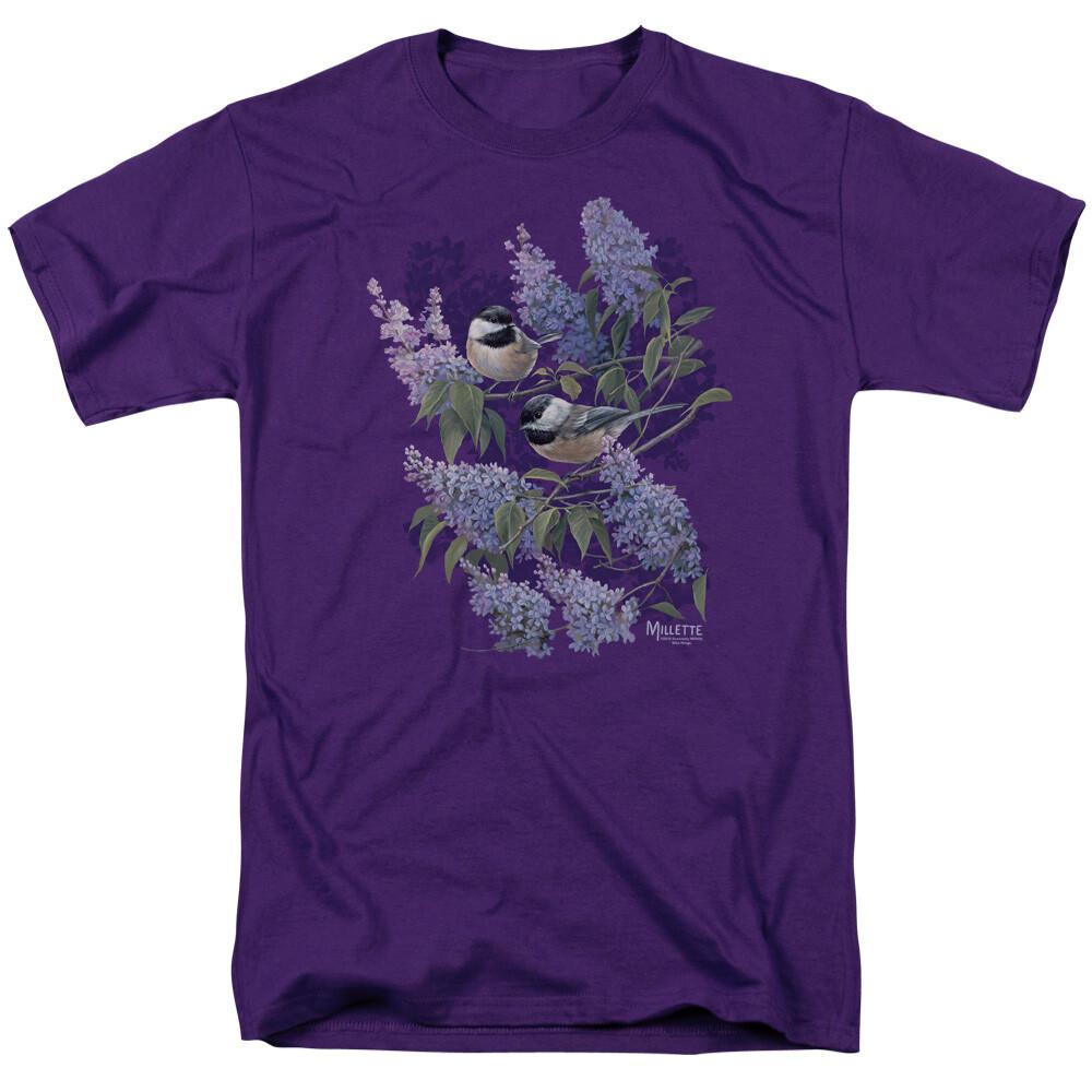 Wild Wings Chickadees And Lilacs T-Shirt to 4X XXXXL