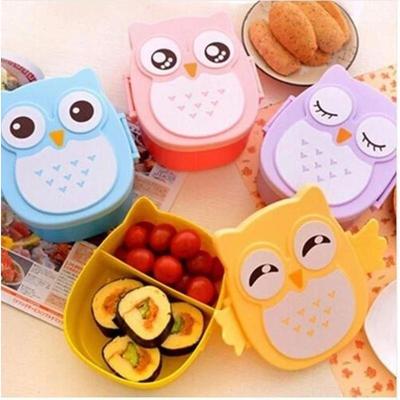 Simpatico Portapranzo Gufo Plastica Cartone Animato Portapranzo per Bambini Studente Portapranzo Fresco Portapranzo per Bambini Portatile Microonde