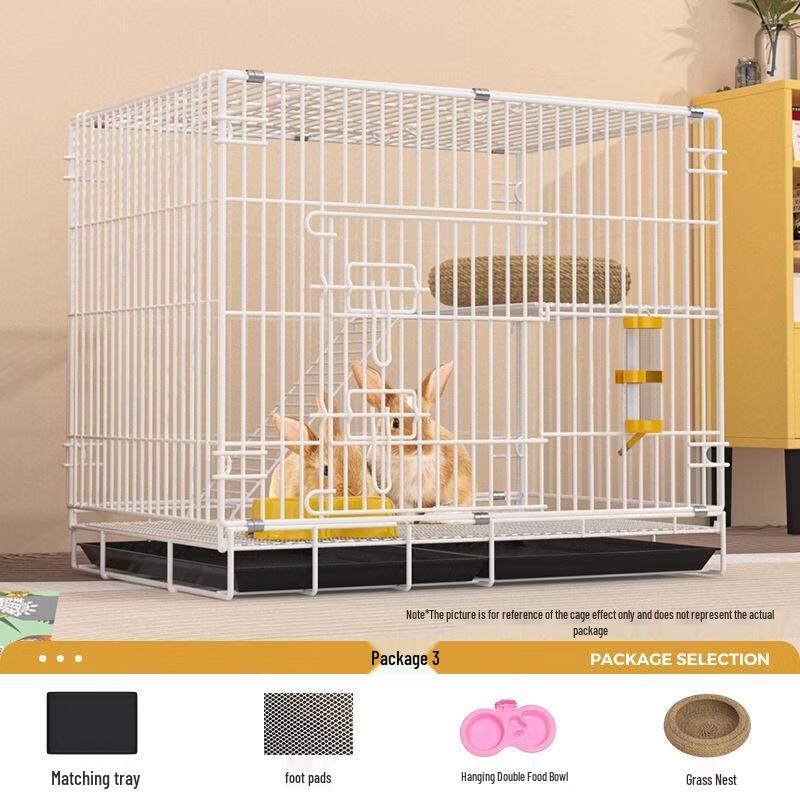 JINGRUIXIANG Large White Double-Layer Rabbit Cage