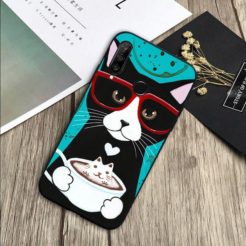 

Cute Coffee Milk Cat For Huawei Nova 11 9 10 SE Y70 Y60 Y90 Y61 Y91 Y73 Y72 12i 11i 8i P30 P40 Lite P60 Pro Case Huawei Nova Y73