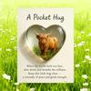 Highland Cow Pocket Hug Mini Heart Shaped Highland Cow Ornament with Inspirational Card Heartfelt