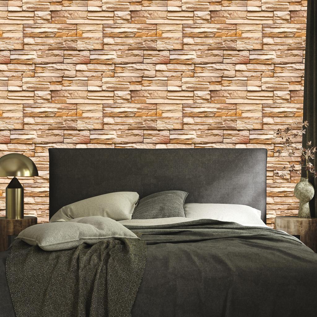 Wallpaper Slate Stone 3D Effect for Living Room and Bedroom 50x1000