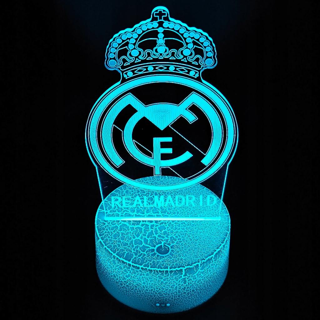 Real Madrid Wappen Logo Nachtlicht für Kinder 16 LED 3D + Fernbedienung