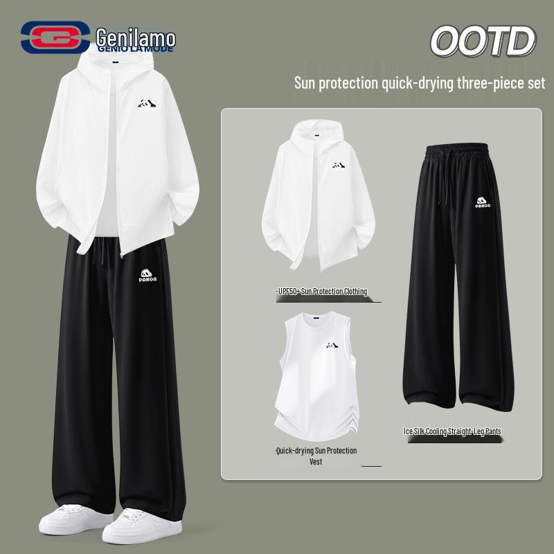 GENIOLAMODE Men s 3-Piece Summer Sportswear Set 2XL