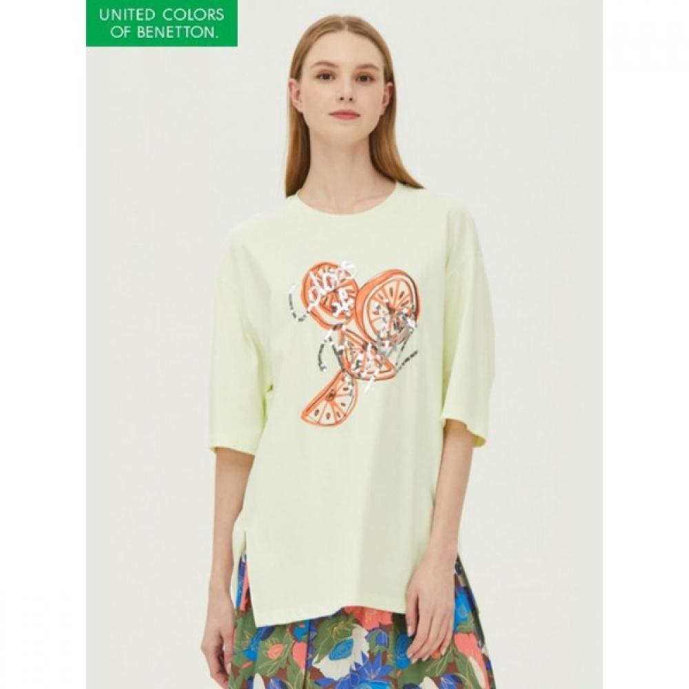 

BeneTTon Sequin Orange T shirT baTse2231 YE/OS