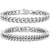 European & American Stainless Steel Cuban-Figaro Men's Bracelet Set - Gold Titanium