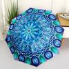 This Umbrella Has an Automatic Folding Mechanism And Showcases a Blue Mandala Design. It'S a Portable And Collapsible Accessor