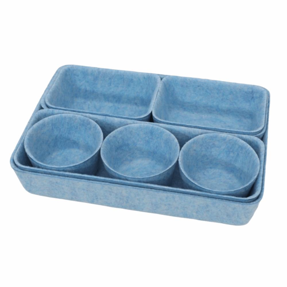 8Pcs/Set Space-Saving Drawer Organizer Creative Felt Storage Basket  Desktop Organizer