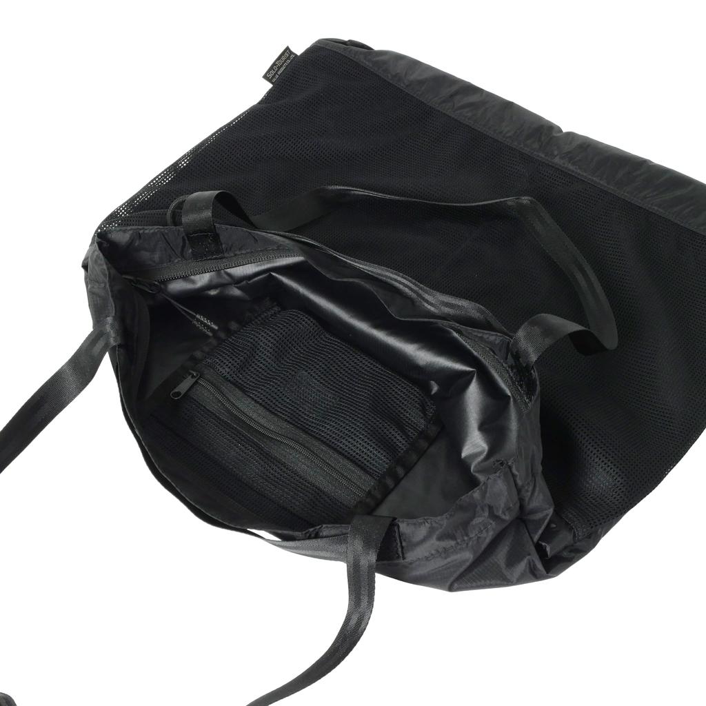 Packable Tote Folds Holds B4 Approximately 7 Made of ROBIC Nylon with Mesh Portable for Records Bag, Ultra-Lightweight (90g), Compactly, Documents,