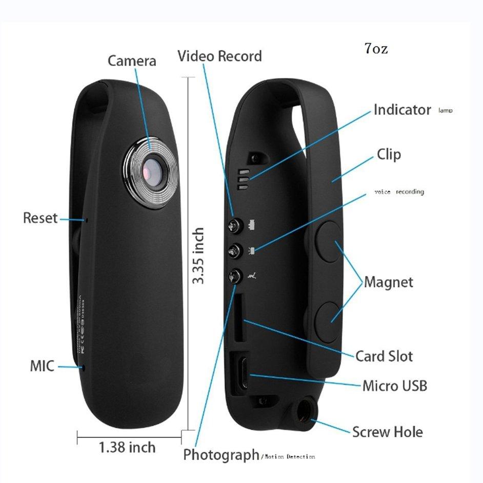 Buy Body Worn Camera Pocket Clip 1080P Wearable Hidden Camera Compact