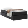 Storage Bed with Mattress 2 Pcs Black Leather