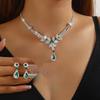 Elegant Crystal Necklace & Earrings Set for Weddings and Banquets