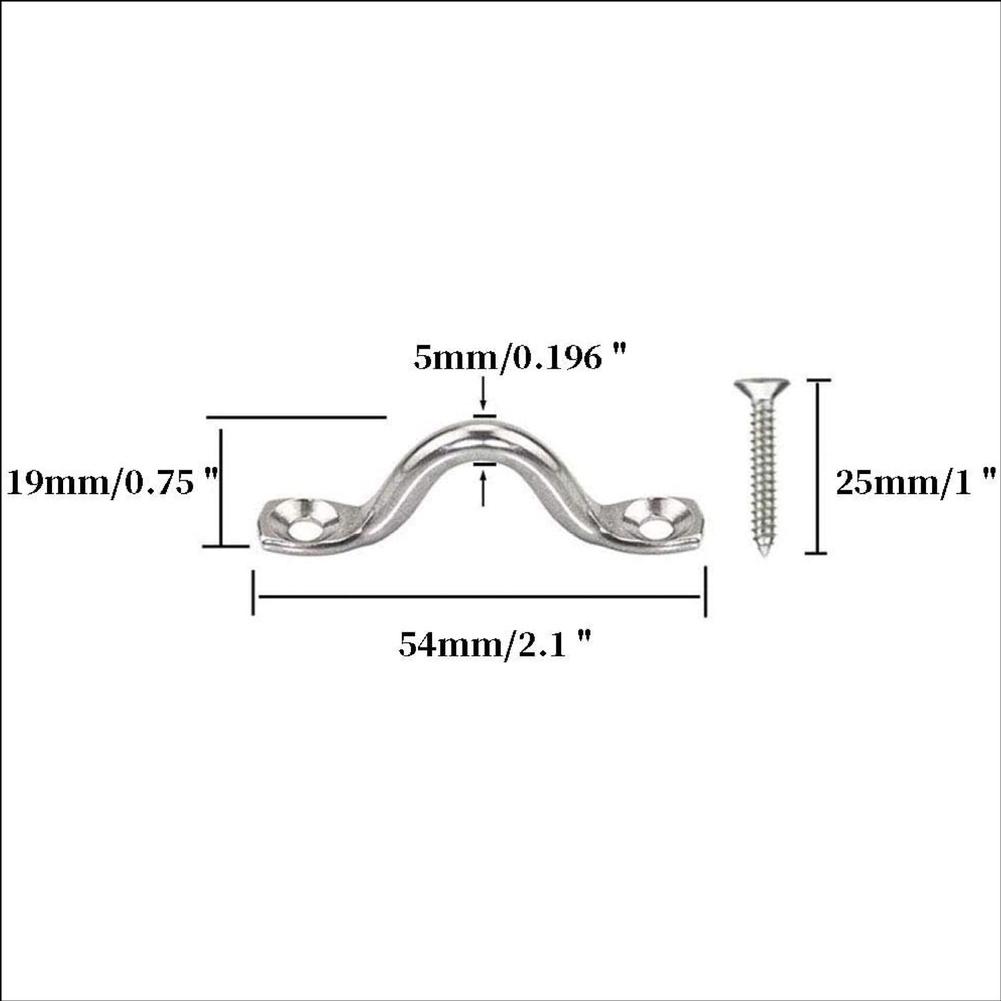 22Pcs M5 U-shaped Hook And Screws Wall-Mounted U-shaped Hook For Secure Rope Fastening And Reliable Indoor Or Outdoor Use