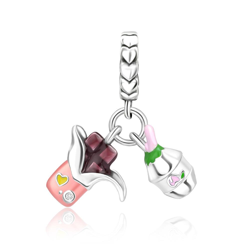 DIY Birthday Cake Pendant Bracelet Accessories Sweet Cute Enamel Bead Jewelry Making Supplies