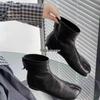 Versatile Women's Low Heel Split Toe Short Boots with Back Zipper.