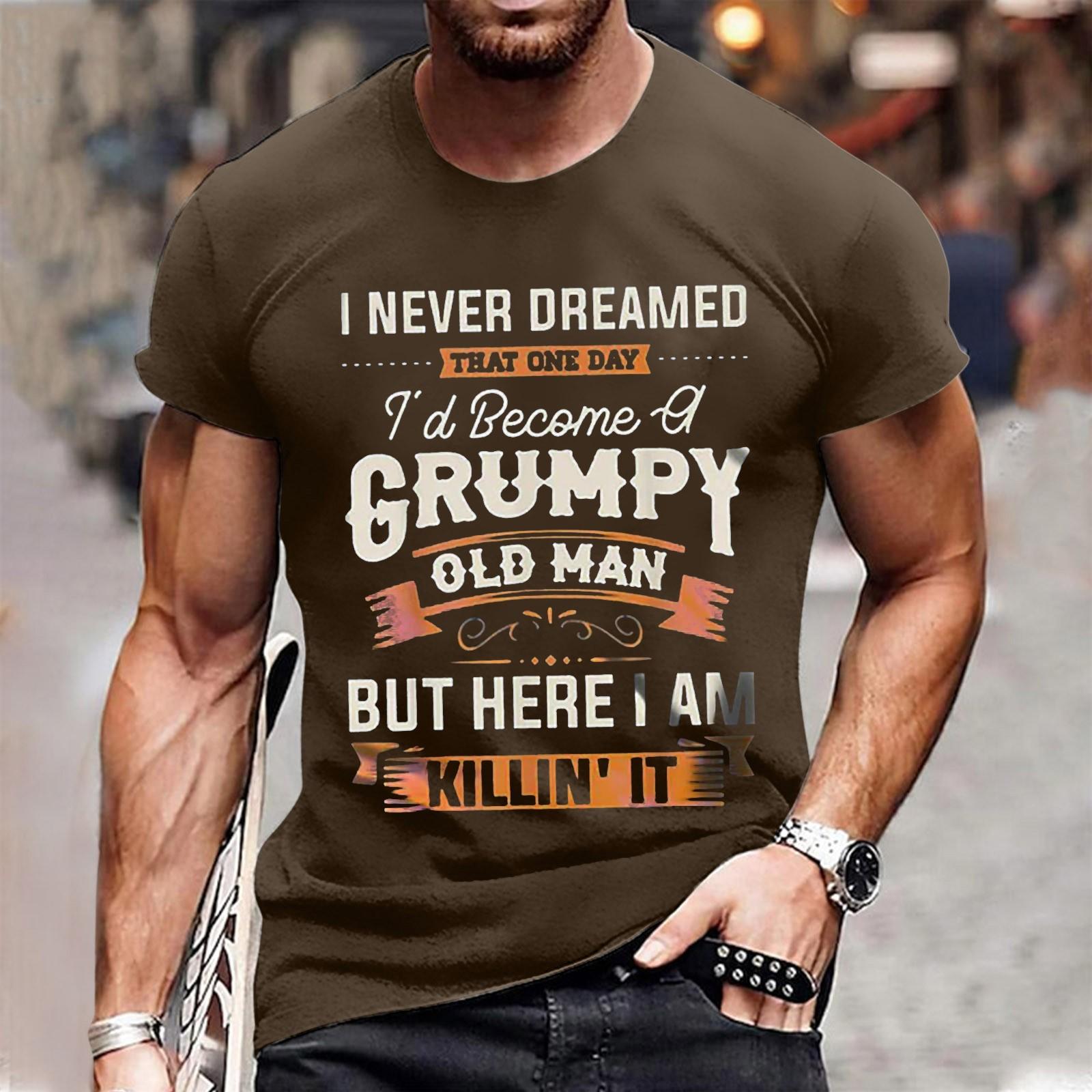 

Летняя футболка с короткими рукавами и круглым вырезом, винтажный пуловер с буквенным принтом, топ XXXXL коричневый