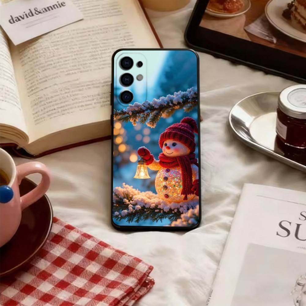 

Cute snowman Phone Case For Samsung S25,S24,S21,S22,S23,S30,Ultra,S20,Plus,Fe,Lite,Note,10,Black Cover Samsung S20lite5G