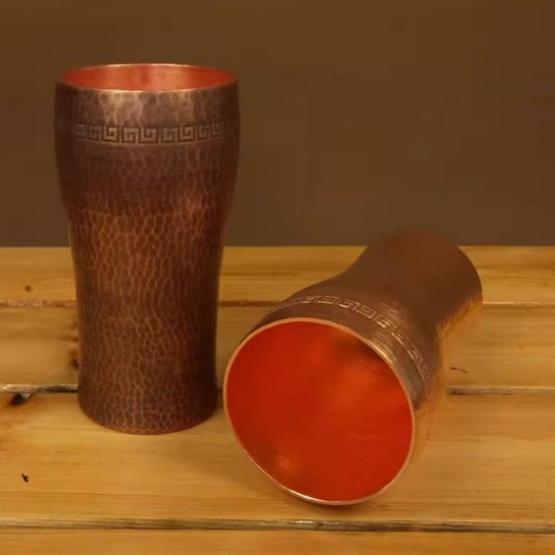 Měděný hrnek na kávový prášek Hrnky Ručně tepané Nádobí na pití Čajový šálek a Pivní sklenice Šálek na studenou vodu