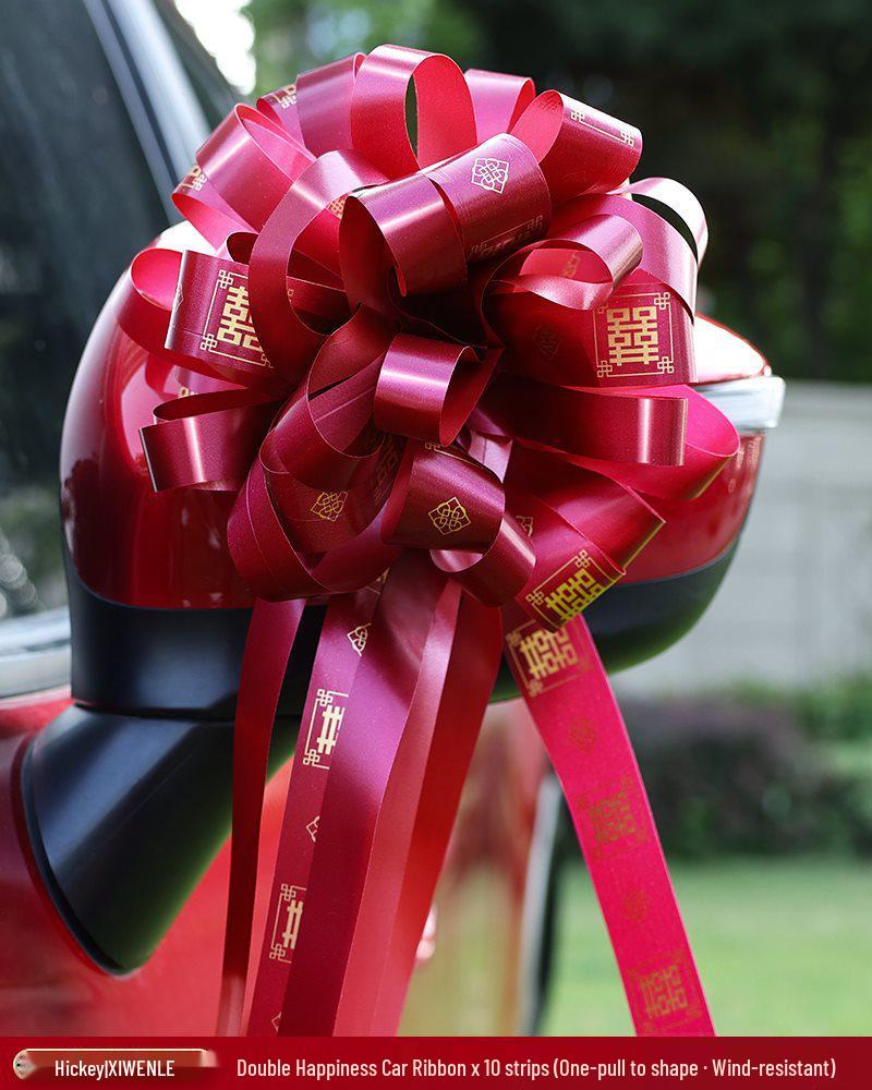 Wedding Car Decoration Set: Ribbon & Flower Kit