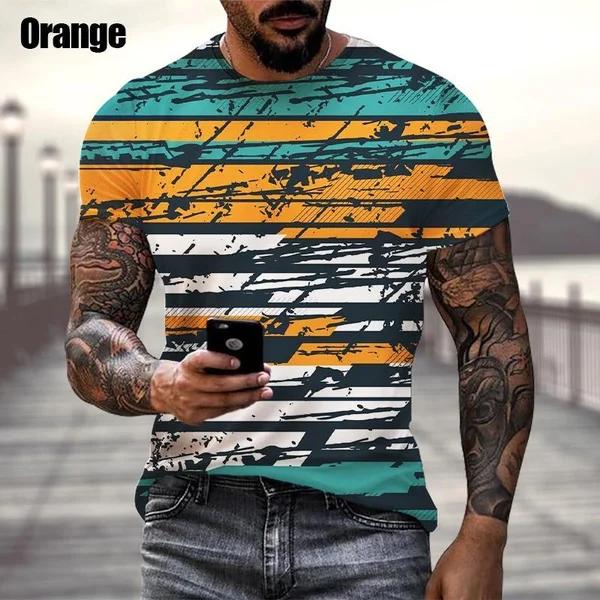 Summer Casual Breathable T-Shirt Men's Novelty 3D Printed T-Shirt Round Neck Short Sleeve Street Cool Tees