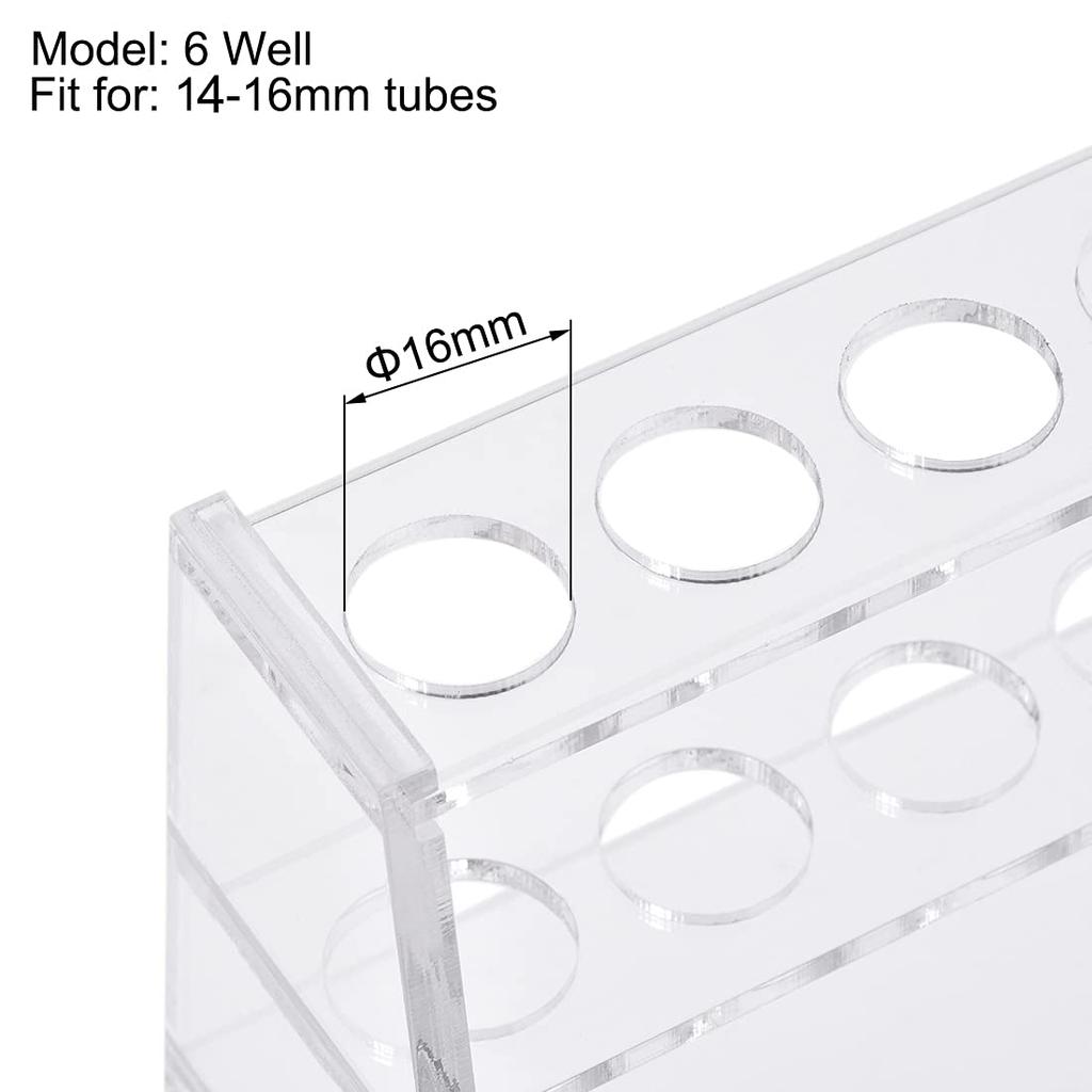 Uxcell Acrylic Test Tube Holder Rack, 6-Well, for 10ml Centrifuge Tubes, 2-Pack