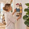 Rustic Wood Hanging Signs Lighted Wooden Surfing Santa Wall Decor, LED Coastal Christmas Unique Seaside Xmas Gifts with Surfboard, Beach Theme Holiday