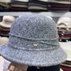 Meier Thousand gold crimped top hat, women's winter thickened warm wool knitted basin hat, cold ear protection bucket hat