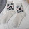 Retro Warm Socks for Women's Autumn and Winter, Bear Wool Socks, Wavy Cartoon Thickened Women's Socks