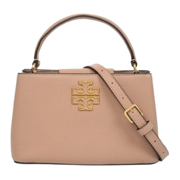 

Tory Burch Britten Open Top Adjustable Shoulder Strap Litchi Grain Leather Tote Bag Shopping Bag Women tote Pink 145357-664 Basic Set (Bag+Dust Bag)