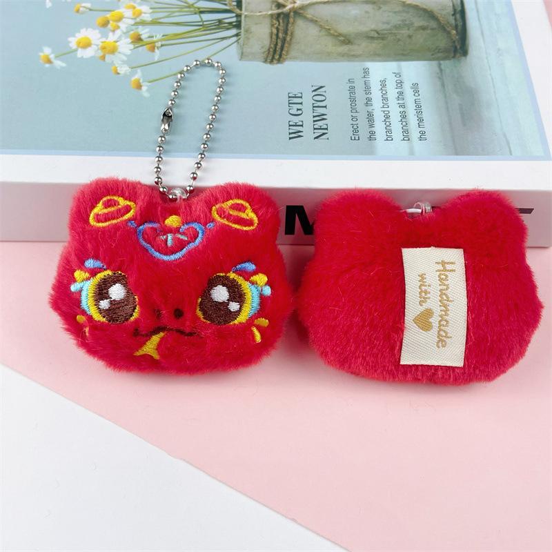 PU Leather Cat Paw Keychain Sweet Pompom Keyring Halloween Faux Mink Fur Little Bat Little Devil Backpack Pendant Plush Keychain