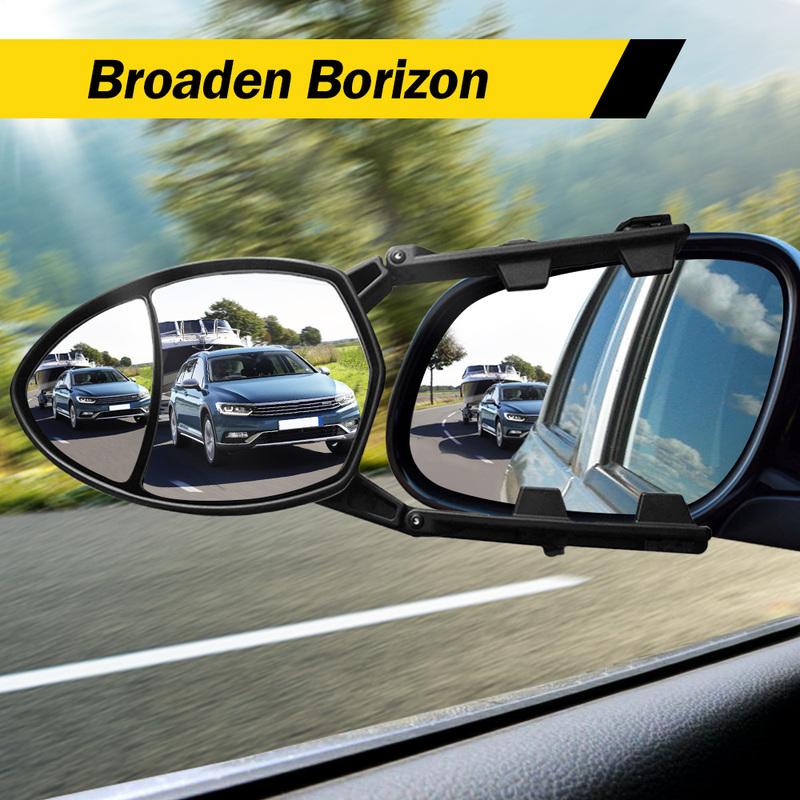 1PC Universal Caravan Trailer Car Towing Mirror Extension Tow Mirror Adjustable Strap Side Rear View Spot Blind Convex
