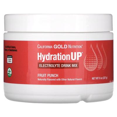 Drink, Hydrationup®, Electrolyte Mix, with Vitamin D, Calcium, Iron, Potassium, Fruit Punch Flavor, 227G(8Oz)